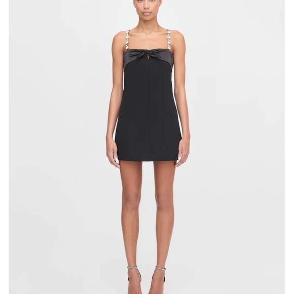 Hill House Black Dress with Floral Straps - Picture 2 of 2